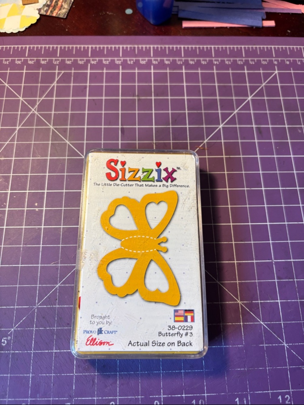 Sizzix Yellow Butterfly Die Template for Paper Crafts